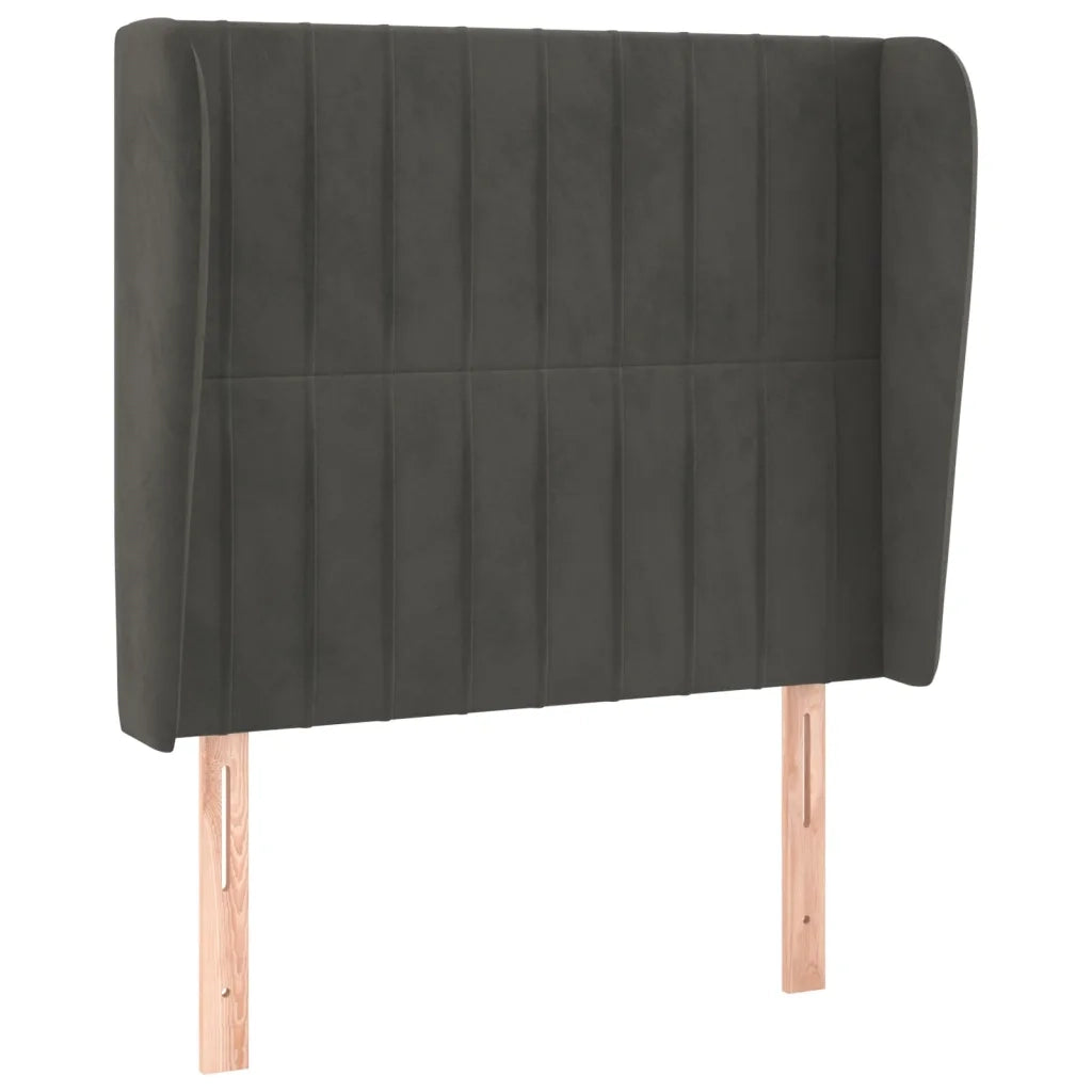 Testiera ad Orecchio Grigio Scuro 93x23x118/128 cm in Velluto 3118231