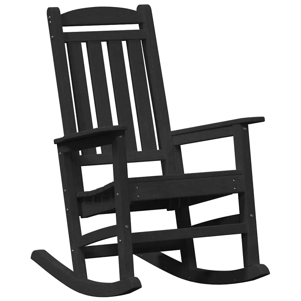 Sedia a dondolo da Giardino | Sedie da Esterno Nero 92 x 70 x 108cm HDPE