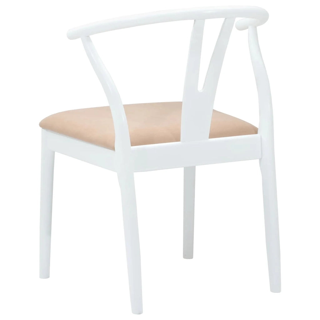 Sedia da pranzo 2 pcs Bianco e marrone Legno di gomma solido 42020418