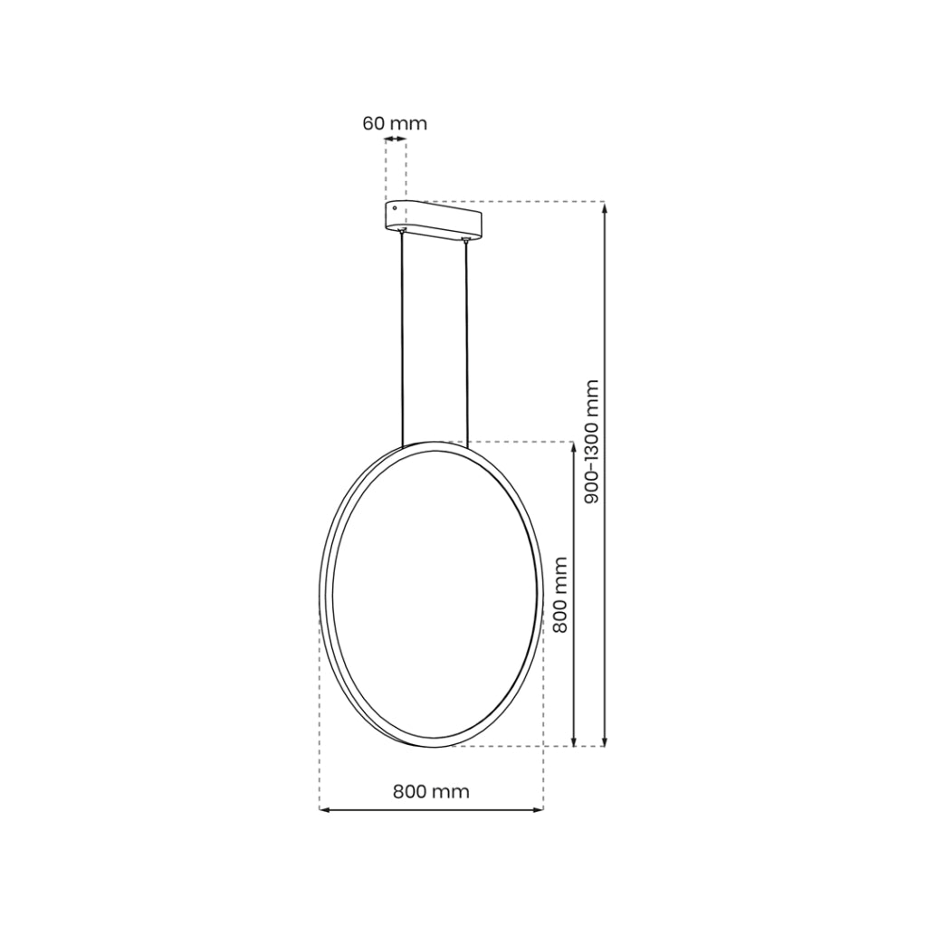 Lampada sospensione Milagro Saturno anello nero LED 46W