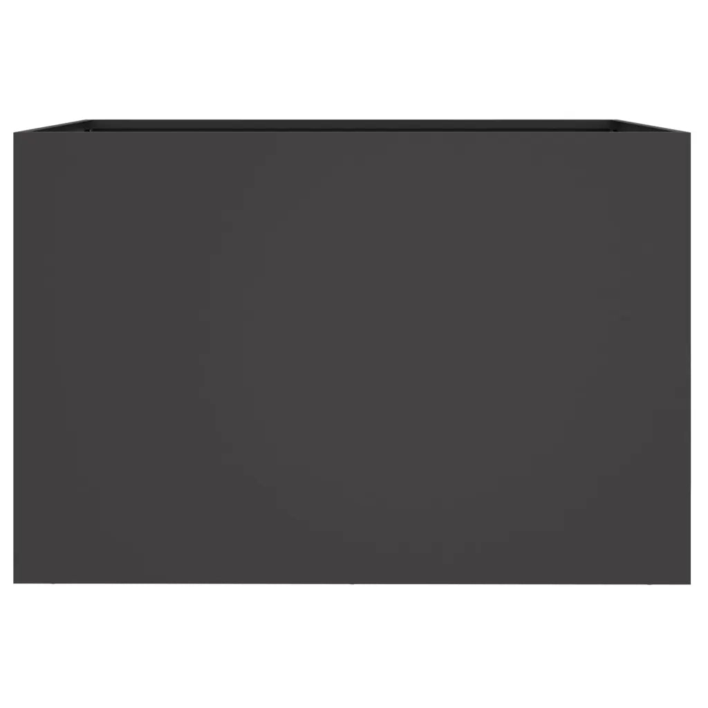 Fioriera-Vaso da Esterno-Contenitore per Piante Nera 62x47x46 cm in Acciaio
