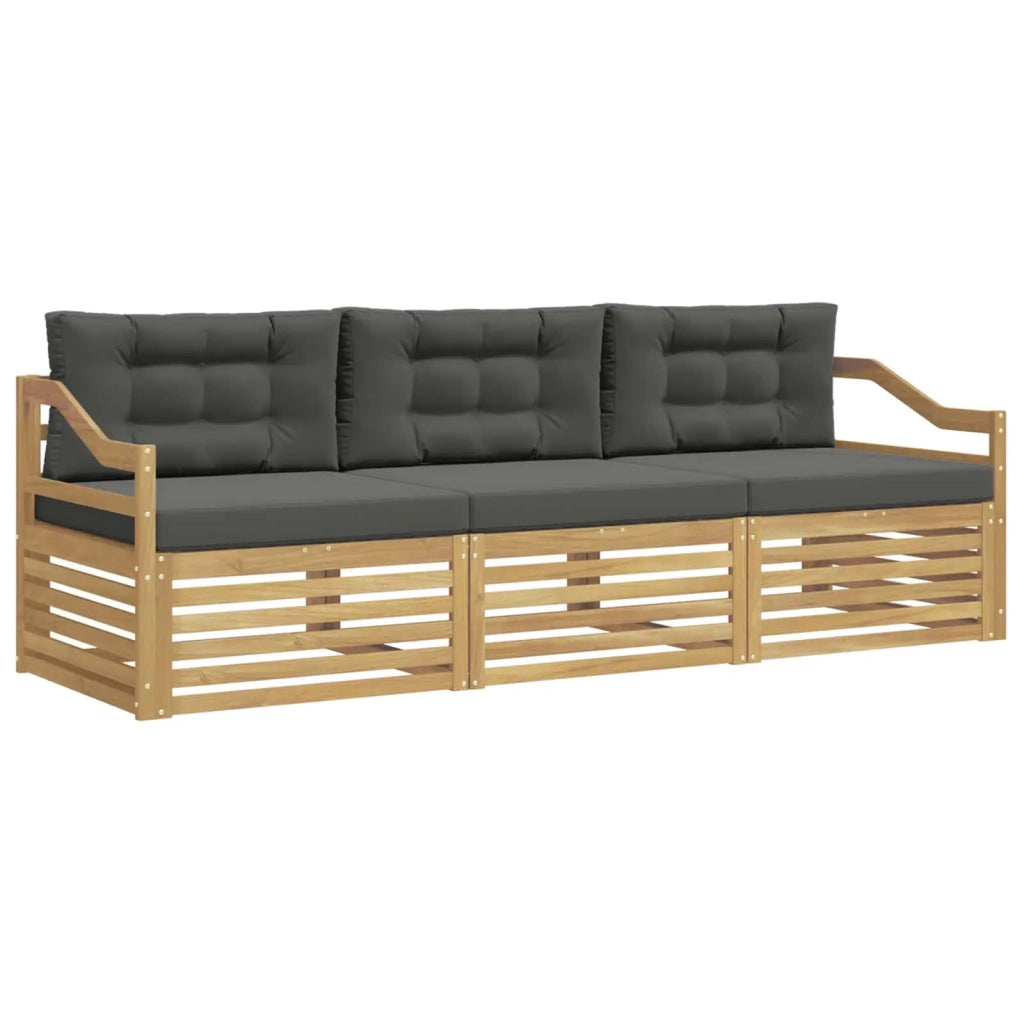 Set di divani da esterno 3 pz Bianco e Antracite Poliestere 3389982