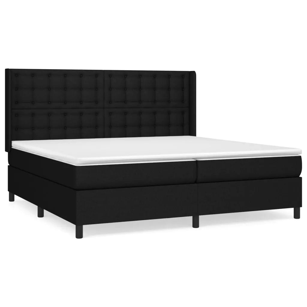 Giroletto a Molle con Materasso Nero 200x200 cm in Tessuto 3131779