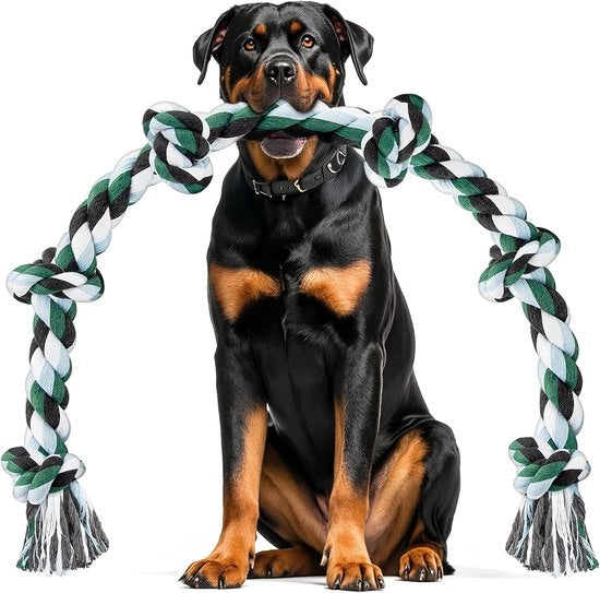 Tessuto per Cani da Gioco - 6 Nodi, 100cm Lungo - Indistruttibile e Interattivo - Adatto per Razze di Cani di Medie e Grandi Dimensioni - Ideale per Cacciatori Aggressivi - Per Allenamento All'Aperto
