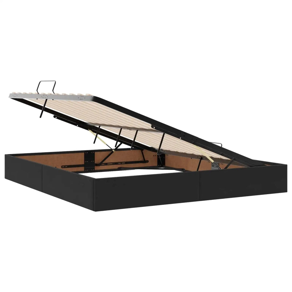 Letto matrimoniale | Letto per adulti | Letto ottomano con archiviazione Nero 180 x 200 cm Velluto