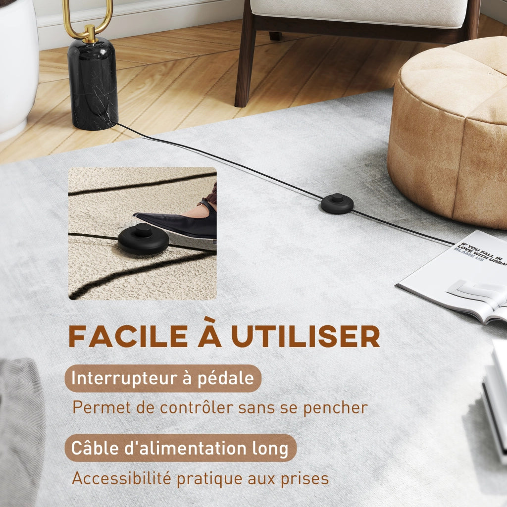 Lampada da Terra Soggiorno ¨C Xylo ¨C Base Marmo 2 Paralumi Vetro Bianco