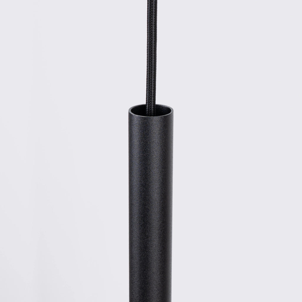 Lampada a sospensione TESSIO nera con disco feltro blu G9