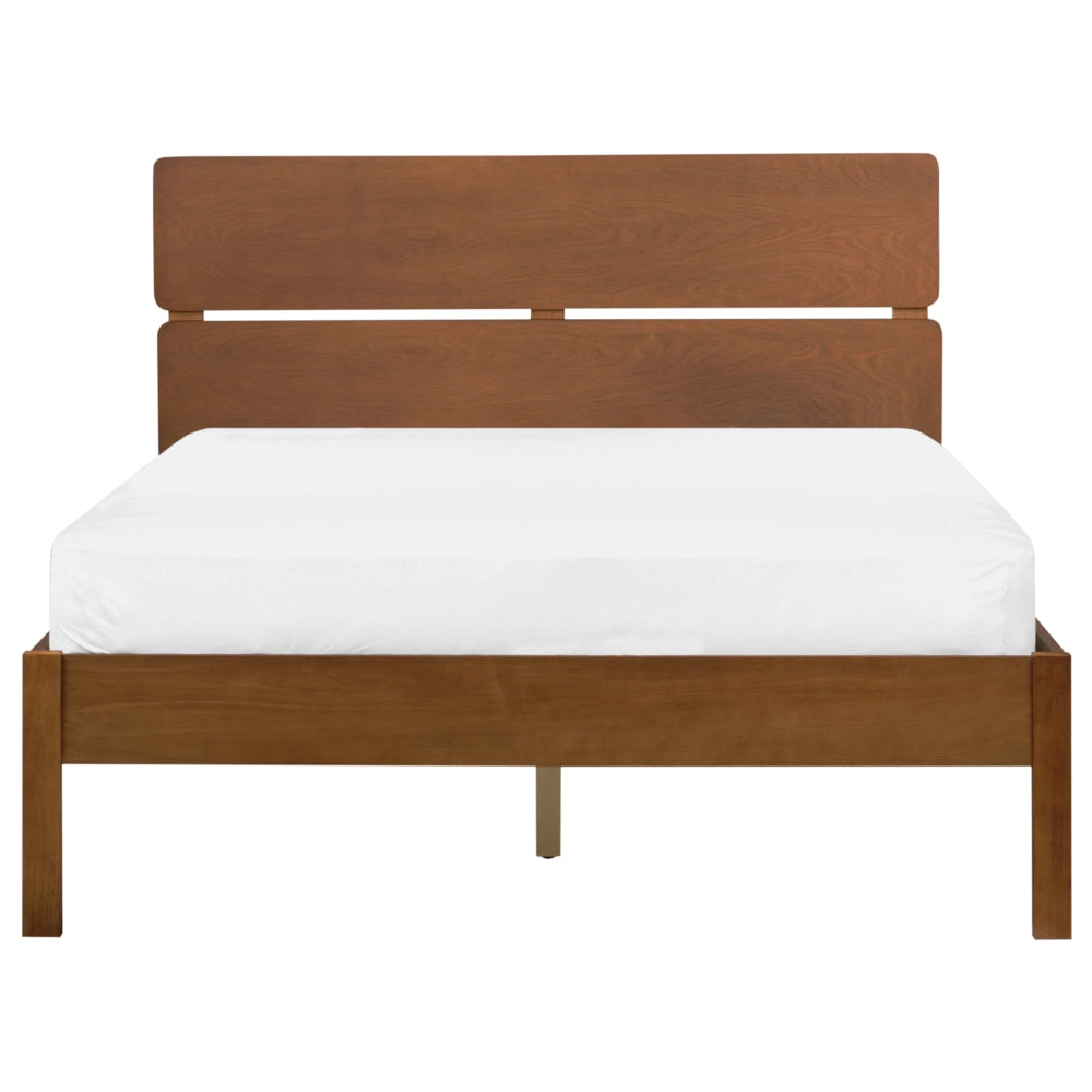 Letto in marrone scuro UE matrimoniale 120 x 200 cm con testiera a doghe Stile rustico minimalista