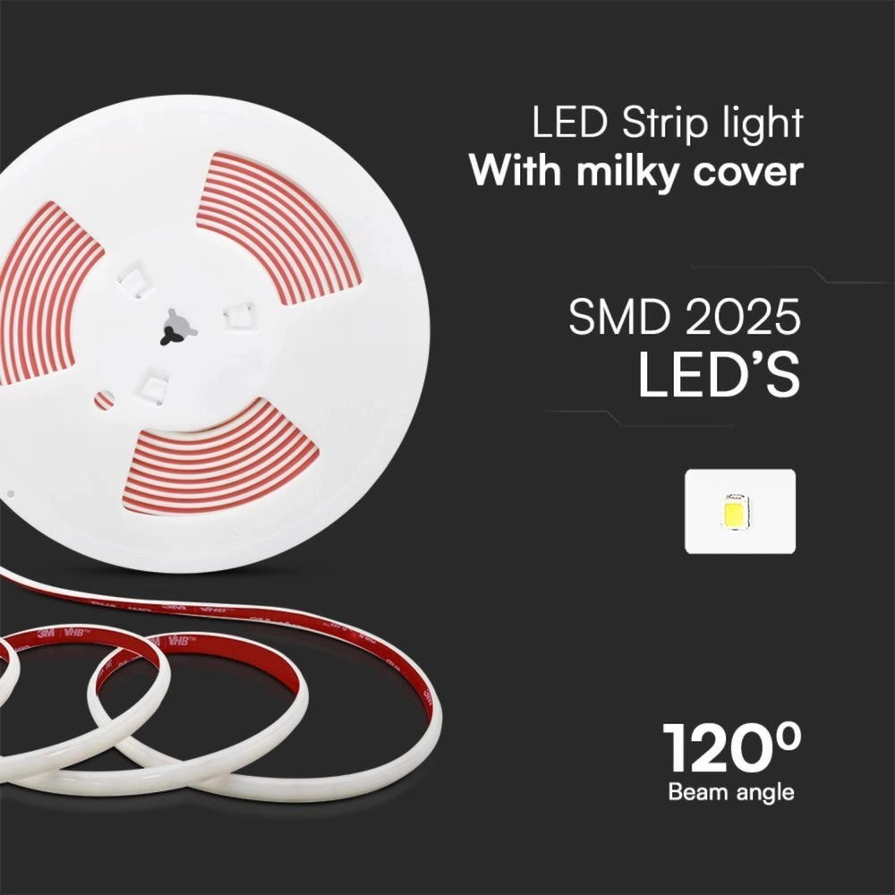 10m Striscia Led 220V con Spina Schuko 16A SMD 2835 12.5W/M Bianco Freddo 6500K IP65