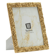 Cornice portafoto Poppy oro con decoro a papaveri 20x25 cm