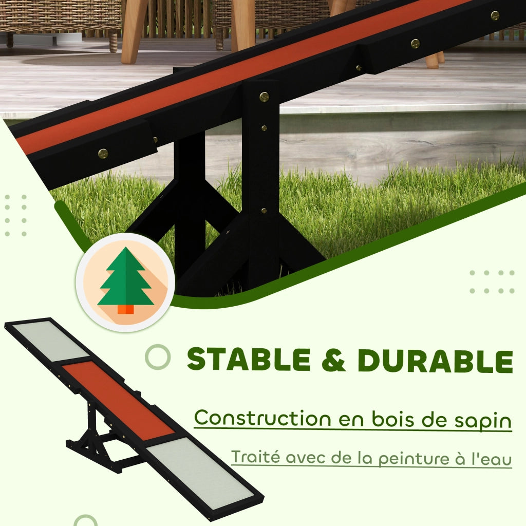 Agility Sport per Cane con Altalena ¨C zephmum ¨C Legno di Abete Grigio Nero