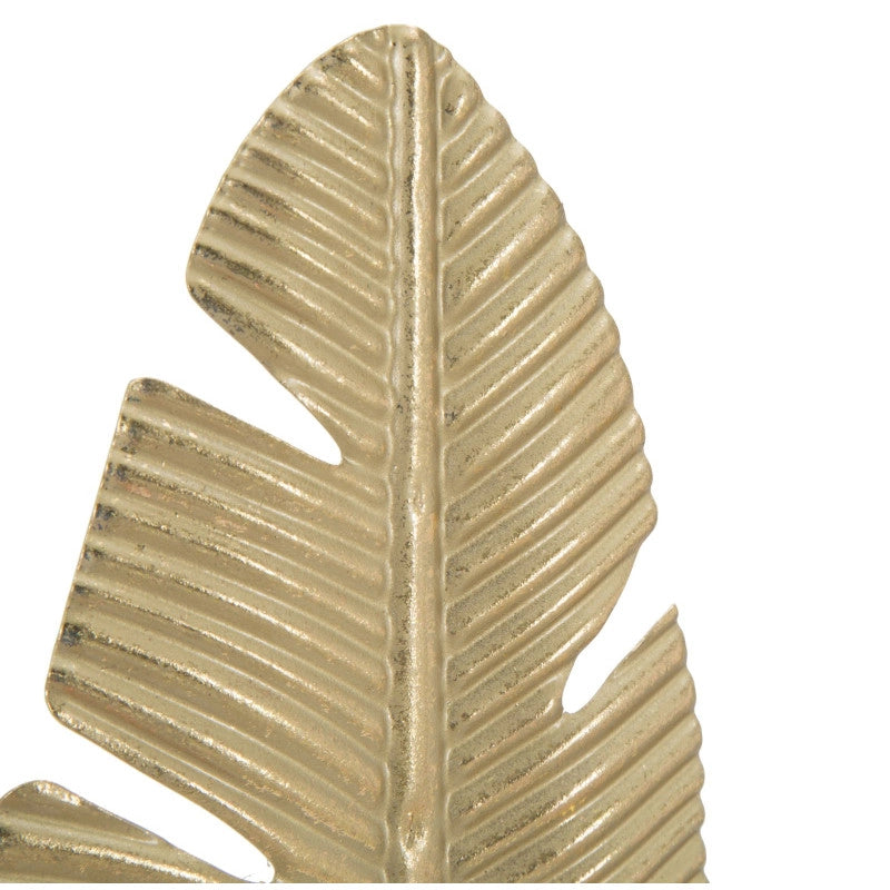Scultura Foglia Con Porta Candela Glam cm 10x10x34