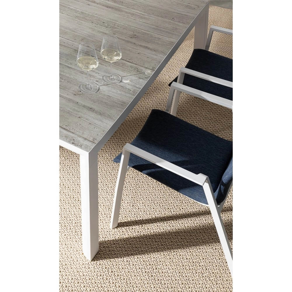 Set di 4 Sedia da Esterno con Braccioli in Alluminio e Tessuto - CLASSICAL