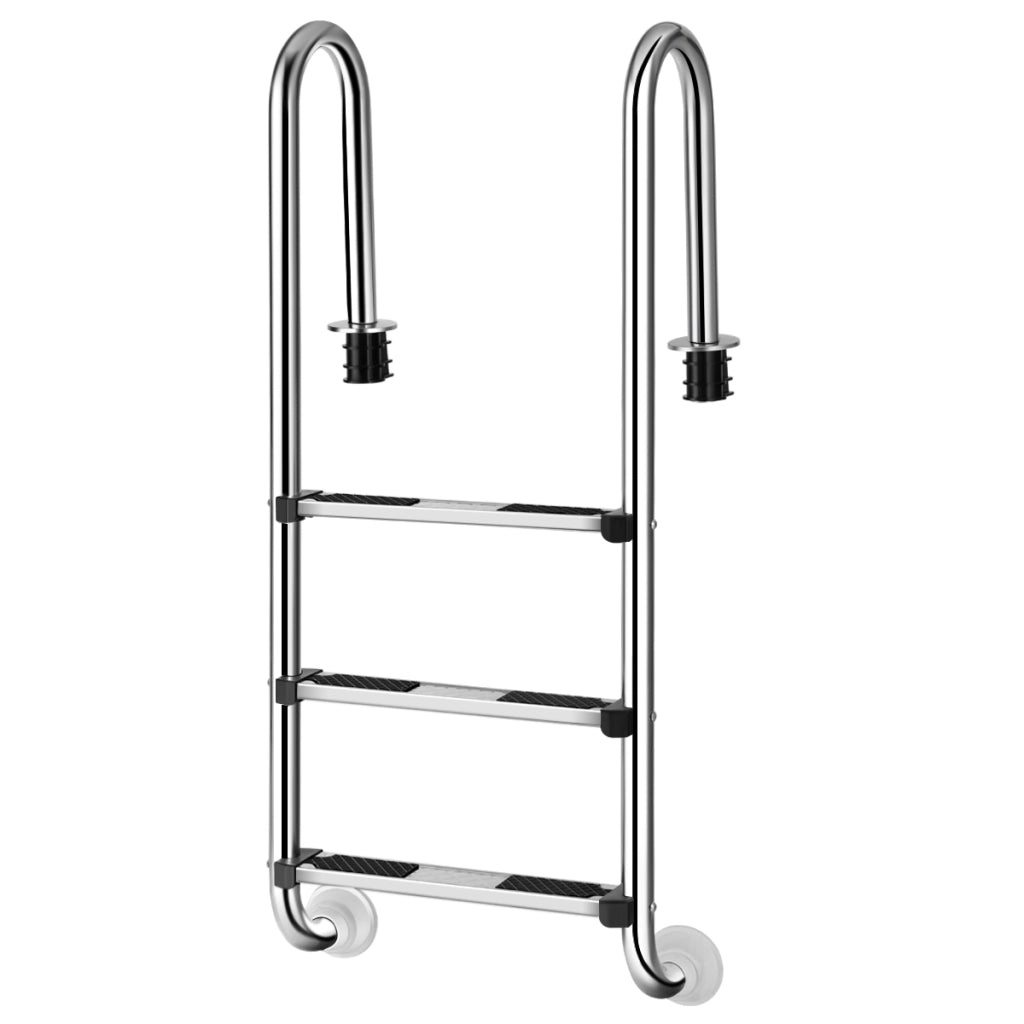 Scaletta per piscina con 3 gradini antiscivolo, Scala in acciaio inox 304 per piscina interrata