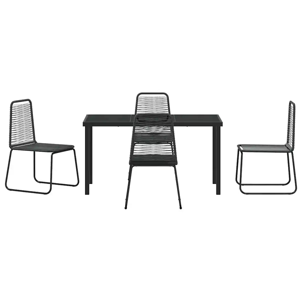 Set da Pranzo per Giardino 5 pcs Nero 3379389