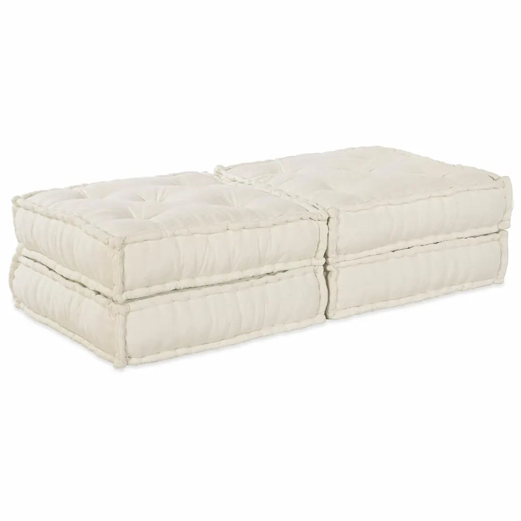 Unità di Divano Modulare 2 pcs Crema 140 x 70 x 36 cm Tessuto 3315065