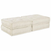 Unità di Divano Modulare 2 pcs Crema 140 x 70 x 36 cm Tessuto 3315065