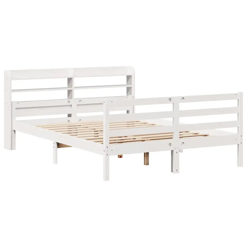 Giroletto con Testiera senza Materasso-Struttura Letto Bianco 140x200 cm 711069