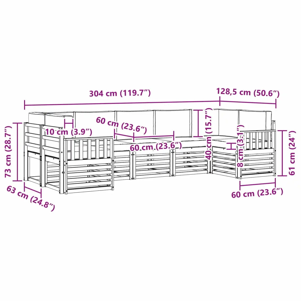 Set di divani da esterno 6 pcs Bianco e Antracite 3392427