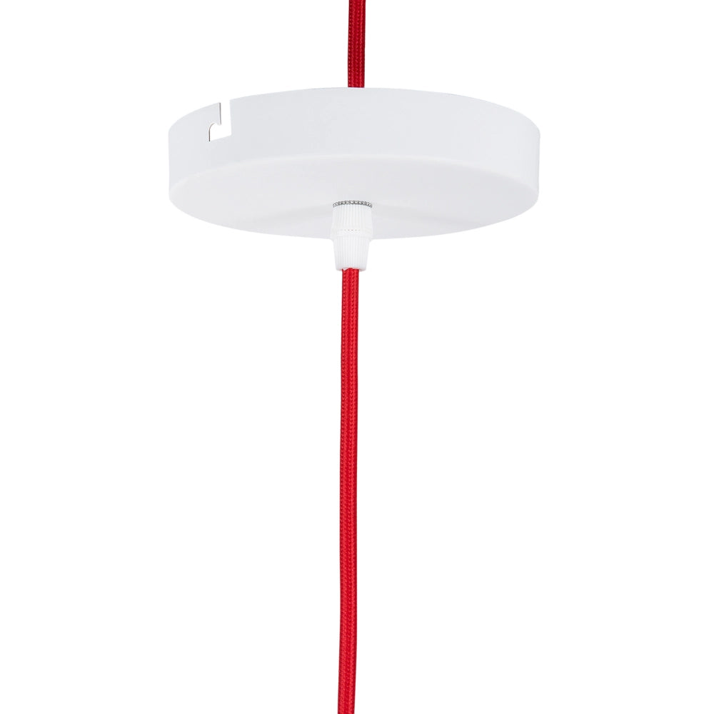 Lampadario Lampada a Sospensione Bianca con dorato e Legno Chiaro Alluminio Paralume Geometrico Rotondo Design Industriale