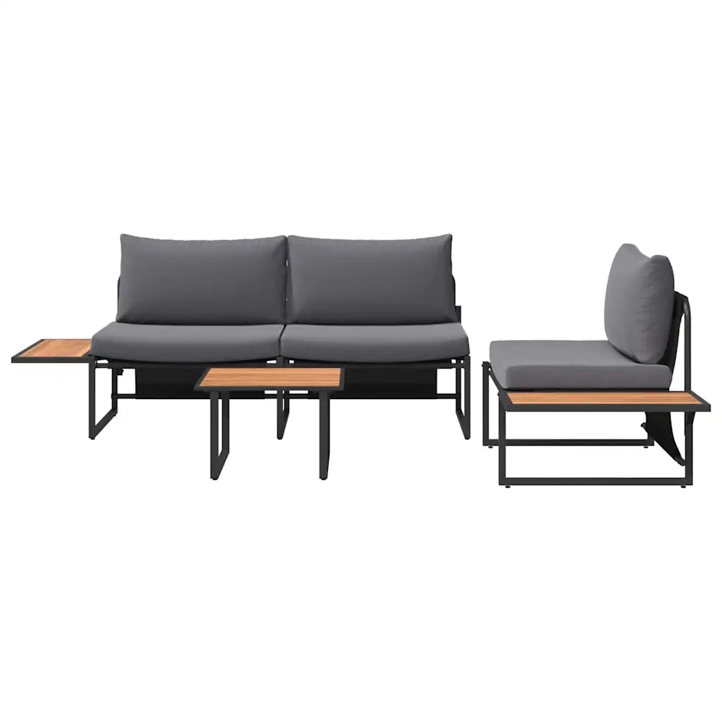 Set da Pranzo per Giardino 3 pz | Set Salotto da Giardino Antracite Acciaio