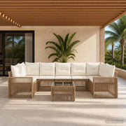 Set Divano da Giardino 8 pz Beige polyrattan 3435066