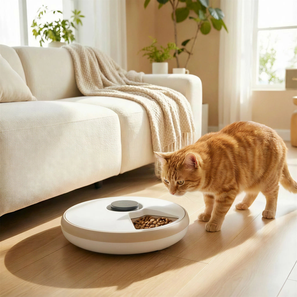 Alimentatore Automatico per Gatti e Cani ¨C zephmum ¨C 6 Ciotole con Timer e Display LED
