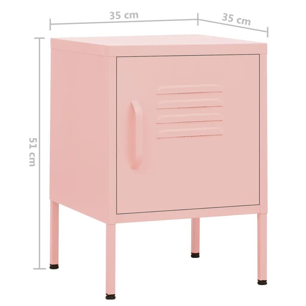 Comodino Rosa 35x35x51 cm in Acciaio 336211