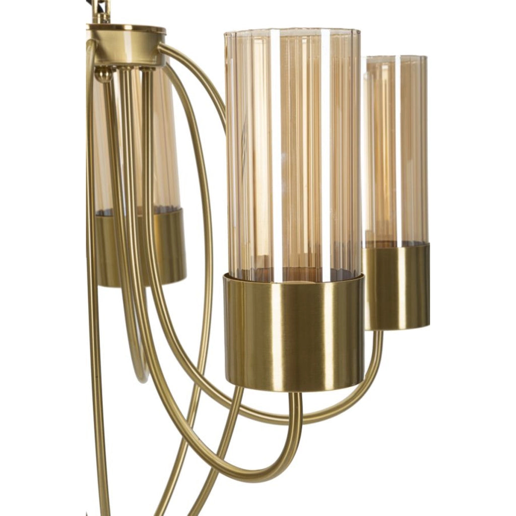 Lampada a Sospensione VKH78, Oro, Metallo, 60x60x103 cm