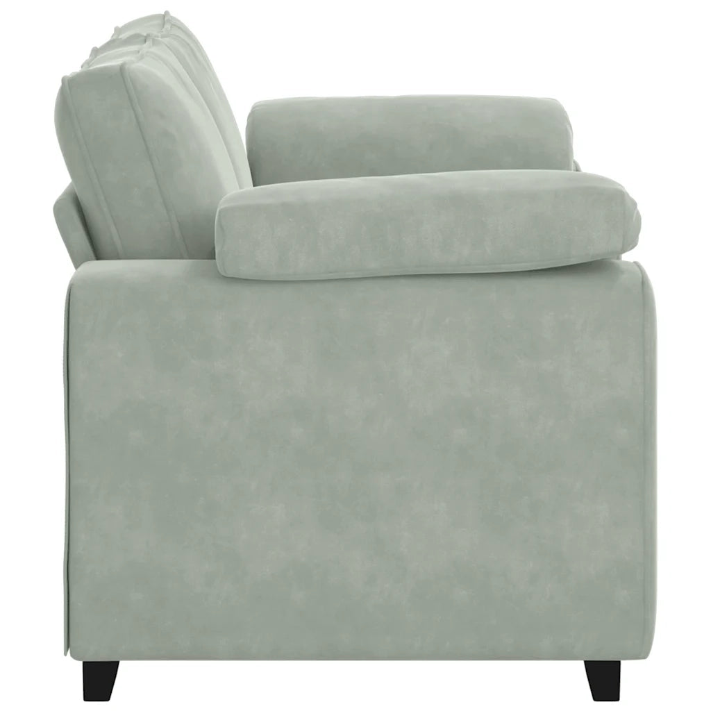 Divano | Divano da soggiorno | Sofa Divanetto Grigio Chiaro 160x77x82 cm in Velluto