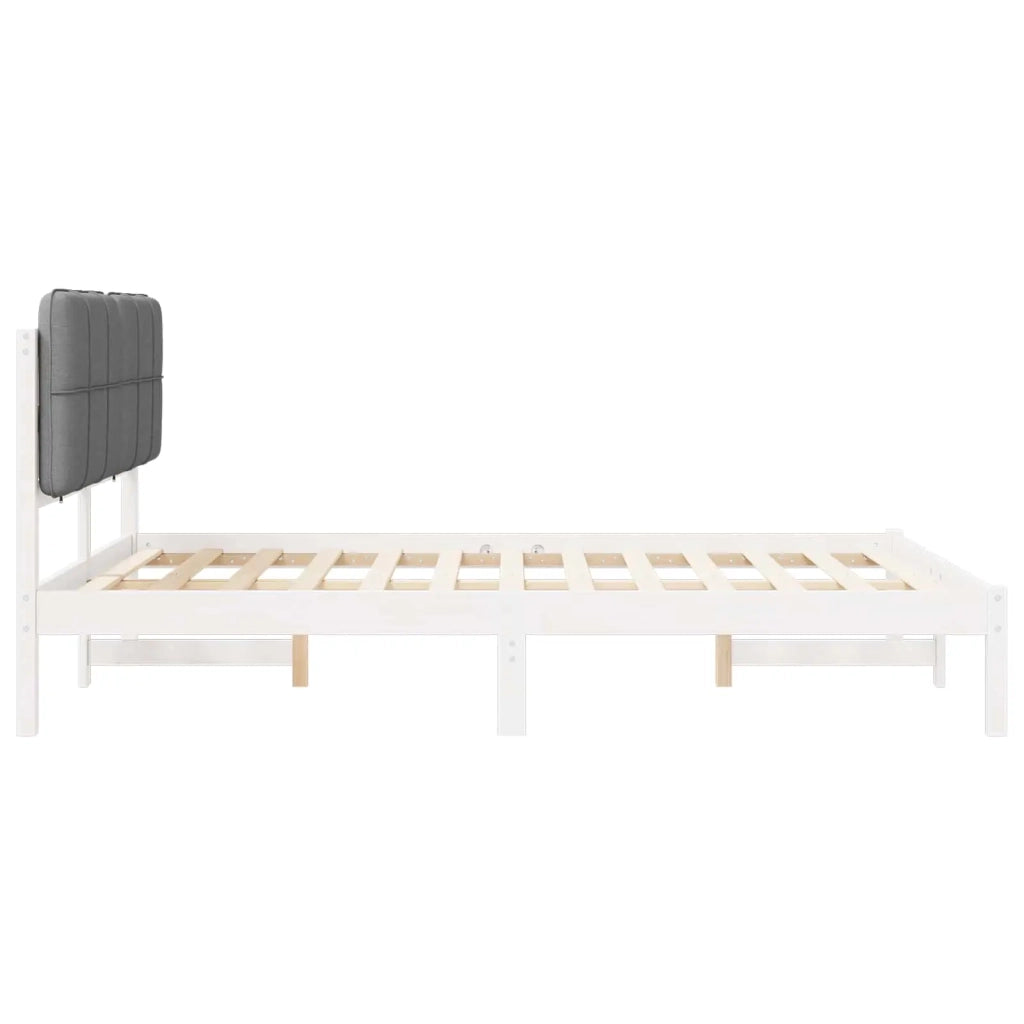 Letto con Testiera Rivestita-Struttura Letto con Testiera Grigio chiaro 140 x 200 cm 764064