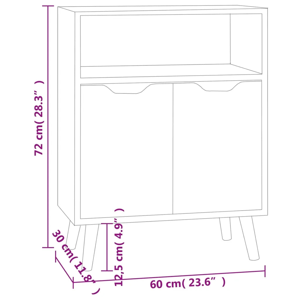 Credenza Rovere Fumo 60x30x72 cm in Legno Multistrato 326830