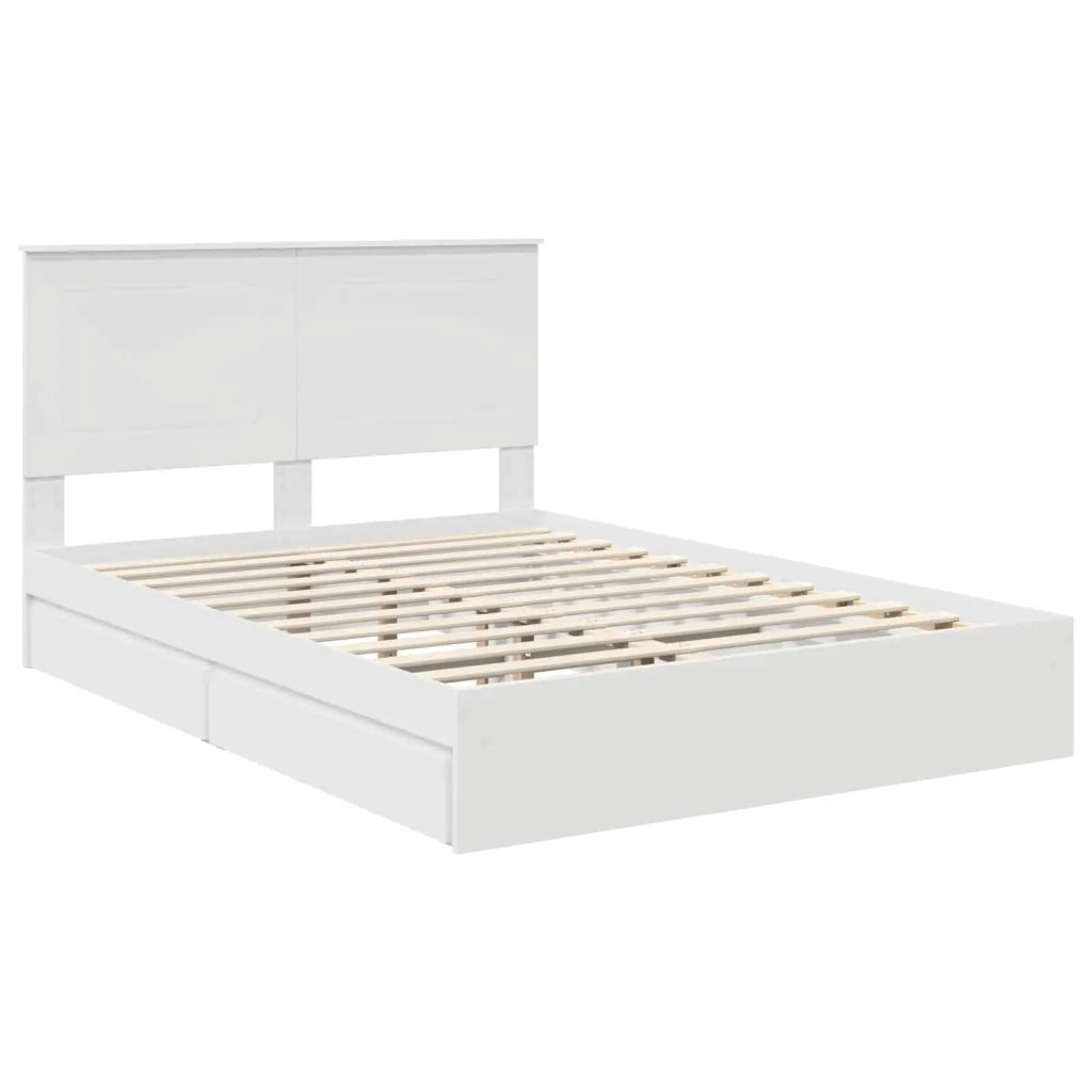 Letto con Contenitore Bianco 140 x 190 cm Legno multistrato 3409545