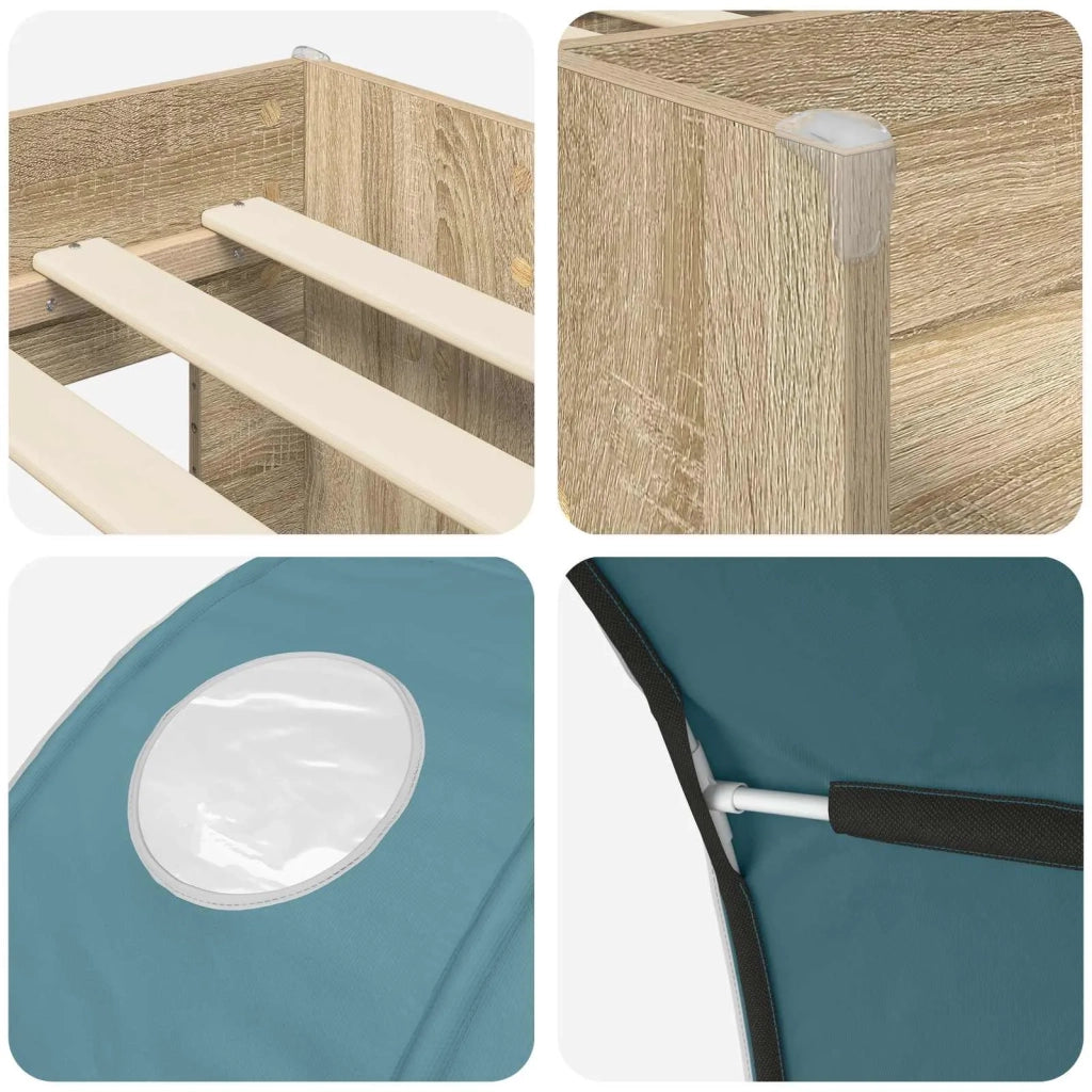 Letto con Tunnel 3 pz Sonoma e Azzurro Chiaro 3423576