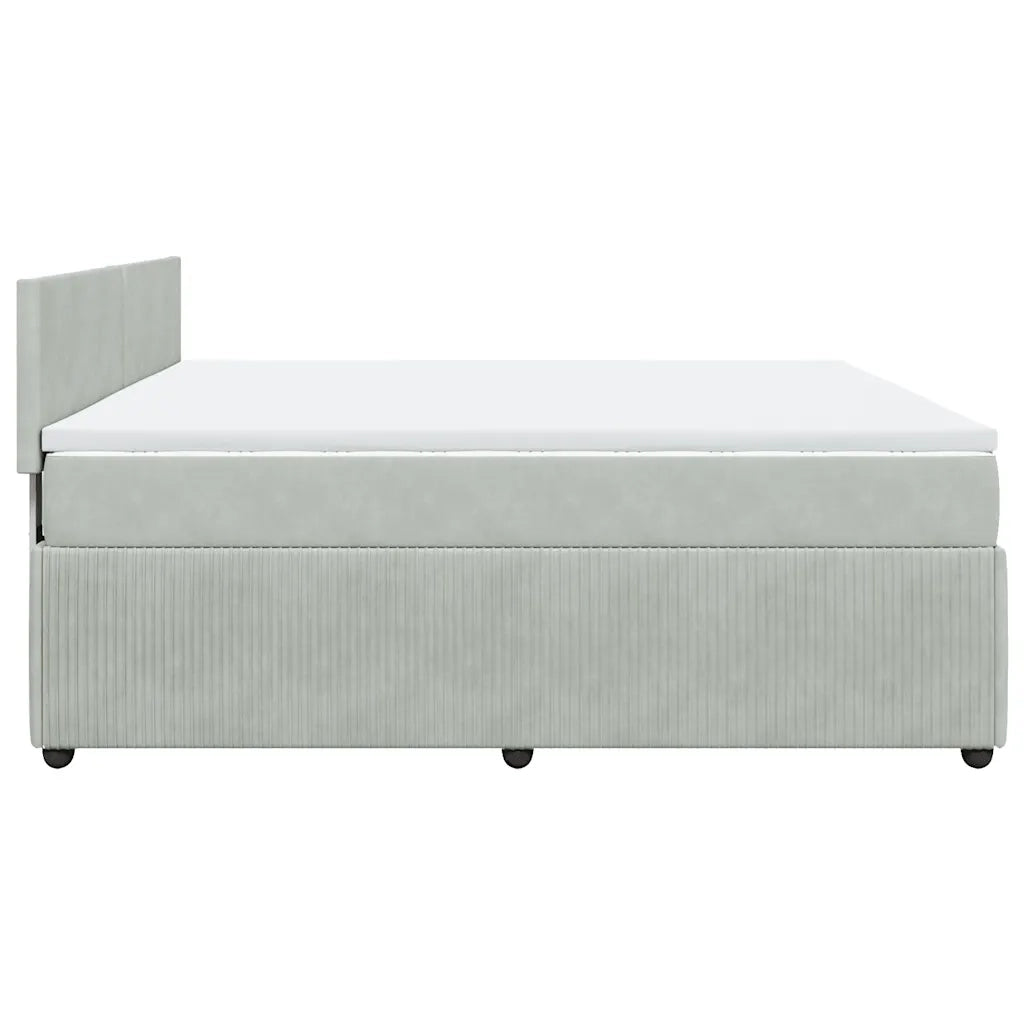 Giroletto a Molle con Materasso Grigio Chiaro 200x200cm Velluto 3287824