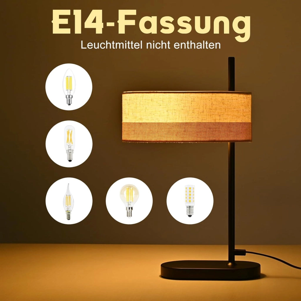 ZMH Lampada da tavolo vintage E14 1 luce con cavo senza lampadina per scrivania camera letto