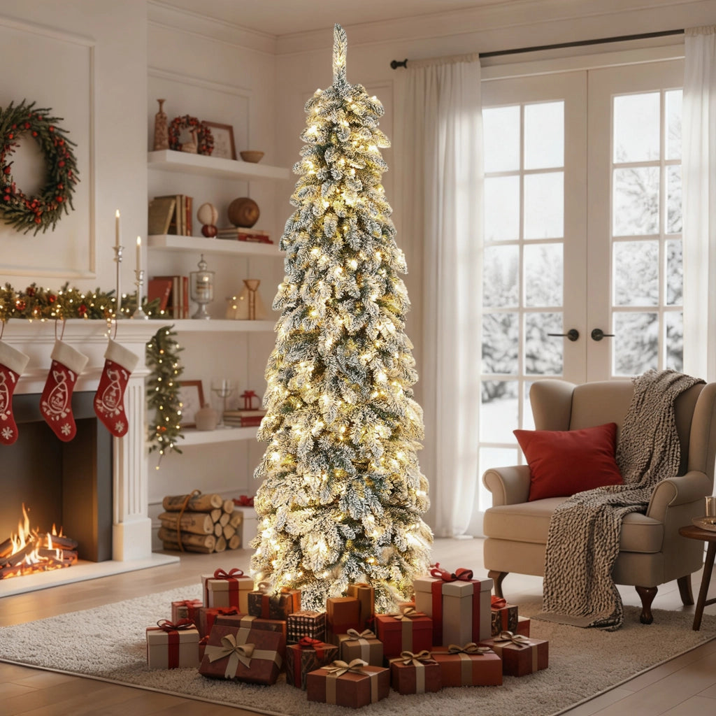 Albero di Natale Slim 225 cm ¨C Xylo ¨C LED Bicolore 11 Modi Timer 800 Rami Verde