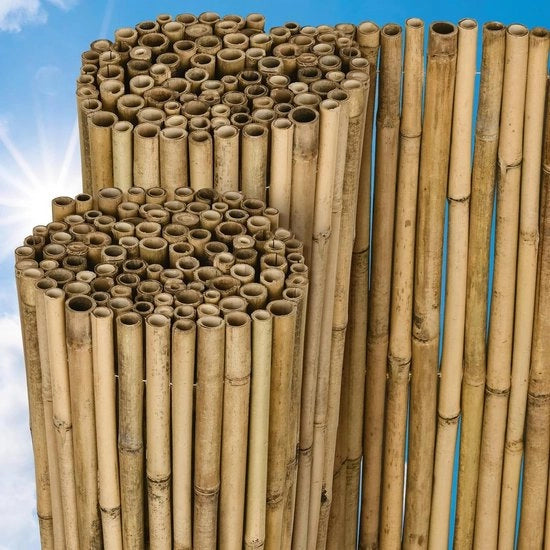Schermo di Protezione per Esterni 100x250 cm Resistente al Tempo e al Vento Certificato FSC Protezione Solare con Pannelli in Bambù