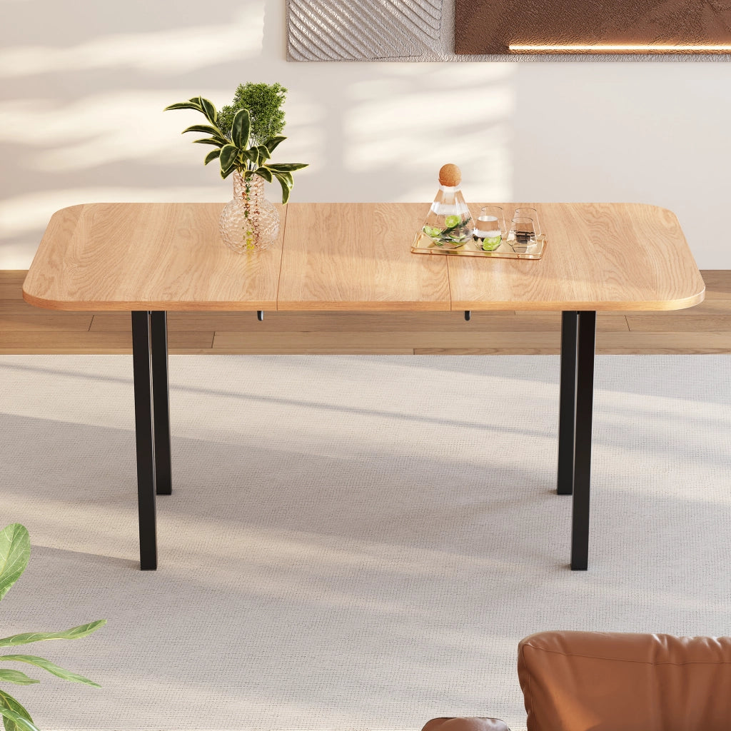 Tavolo da Pranzo Allungabile in Legno Naturale 120-160 cm ¨C Xylo ¨C Rettangolare, 4-6 Persone
