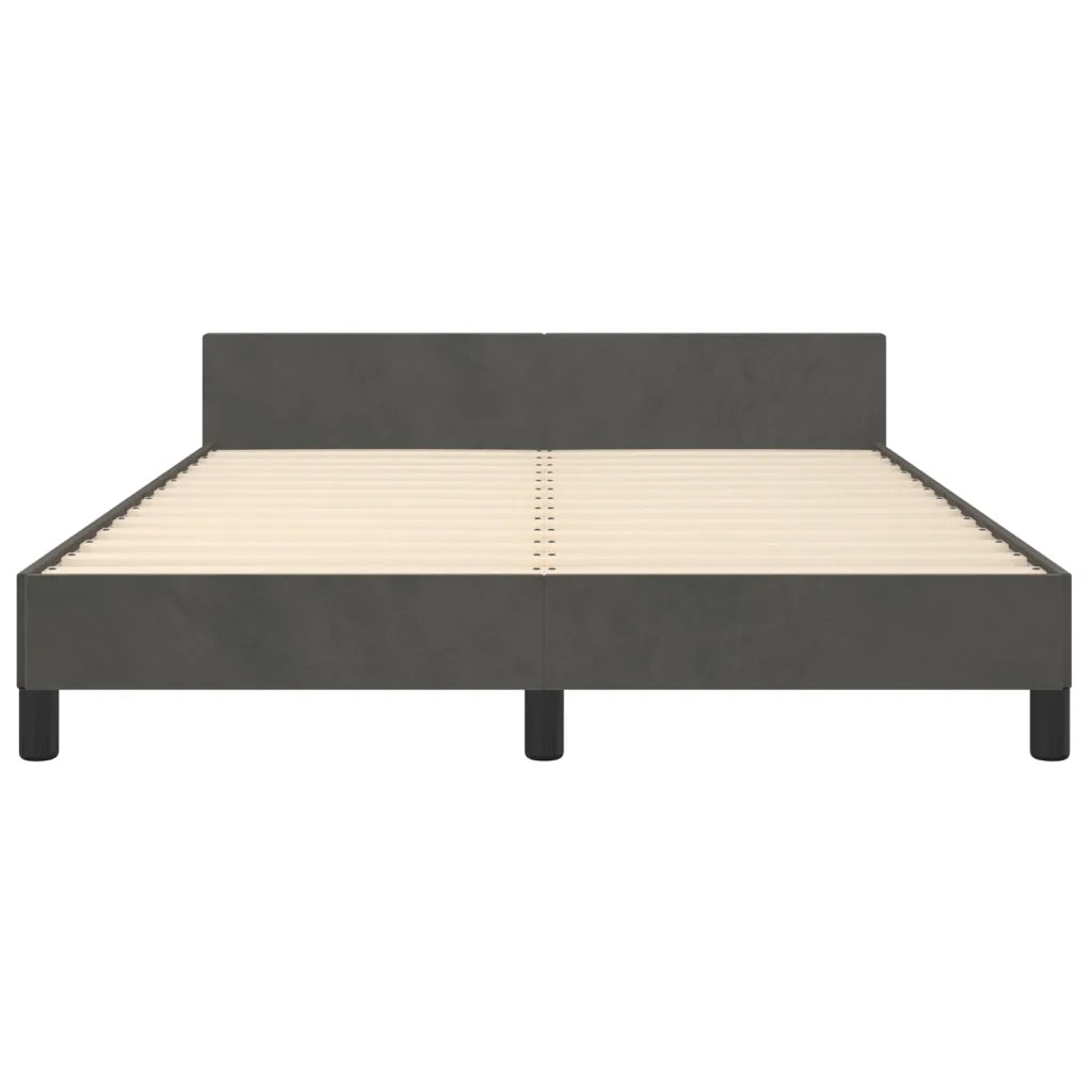 Giroletto senza Materasso-Struttura Letto Grigio Scuro 140x200 cm Velluto 991108