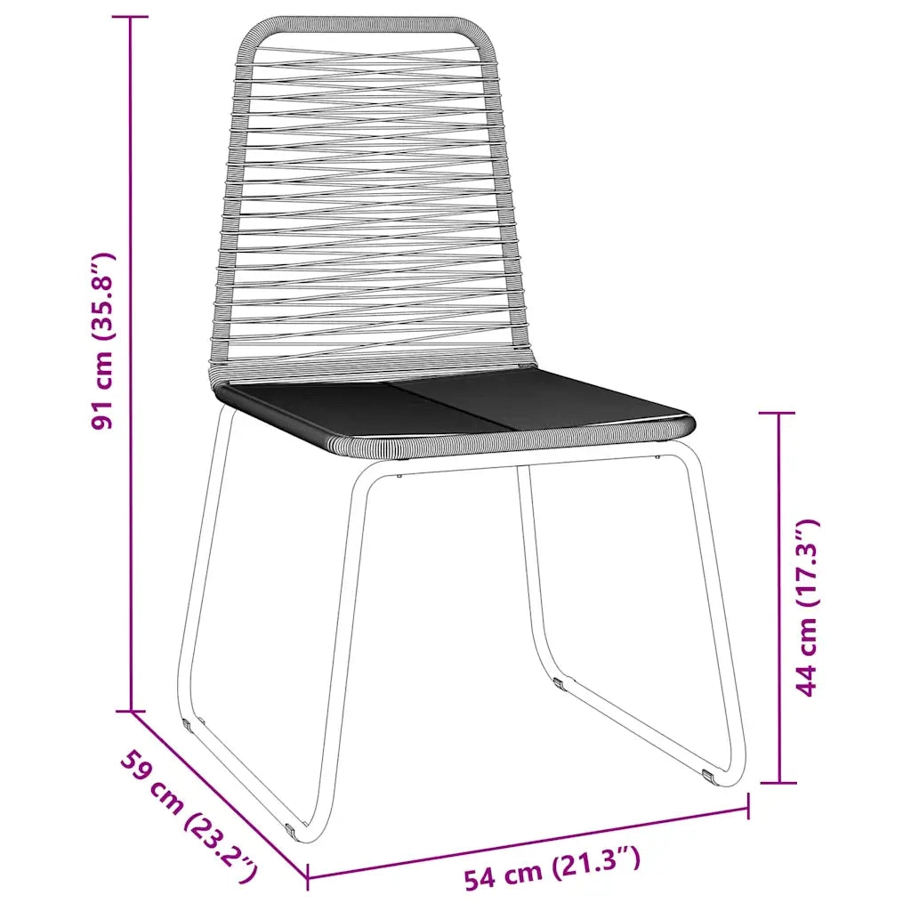 Set da Pranzo per Giardino 5 pcs Nero 3379388