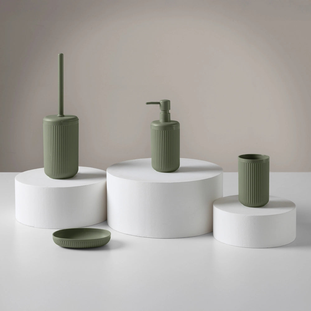 Portascopino verde in plastica rigida  cannettata Arizona