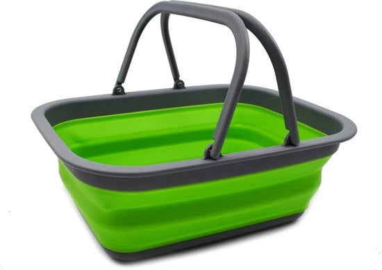 Borsa da picnic pieghevole con manico - 92 l borsa da picnic portatile per esterno - borsa da spesa pieghevole - contenitore di stoccaggio spazievole (grigio scuro/verde 1)