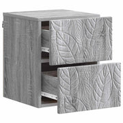 Comodino | Armadio da Notte | Mobiletto da notte a muro Sonoma grigio 34,5 x 33 x 40 cm