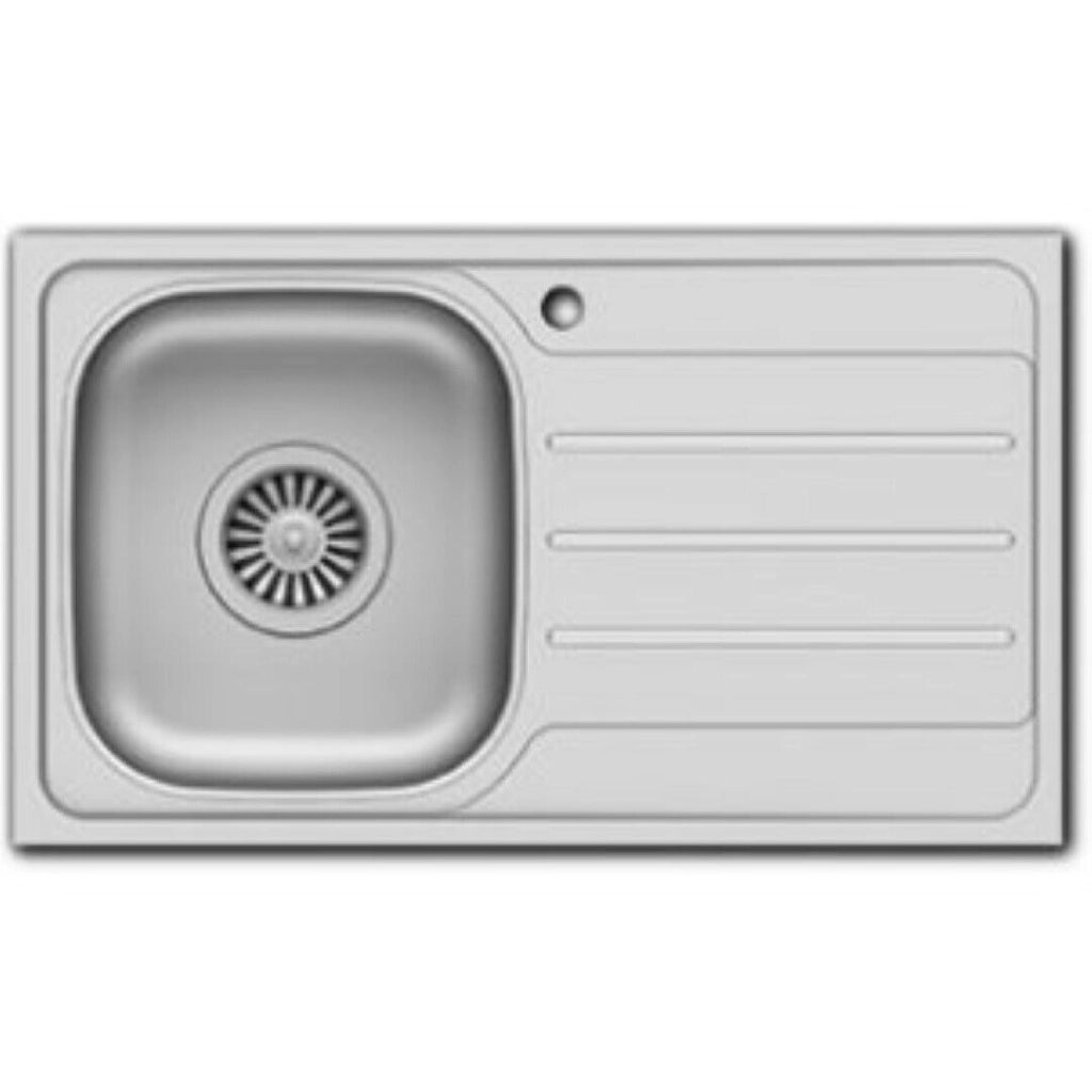 Lavello Da Appoggio In Acciaio Inox Una Vasca E Goccciolatoio Dx 50X86 - Mabel