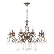 Lampadario Grace Maytoni 10 luci E14 ottone cristalli