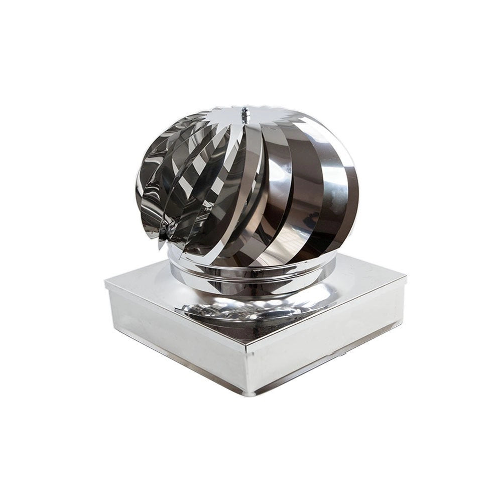 Fumaiolo da 42x52cm base rettangolare tipo radiante eolico inox aisi 304