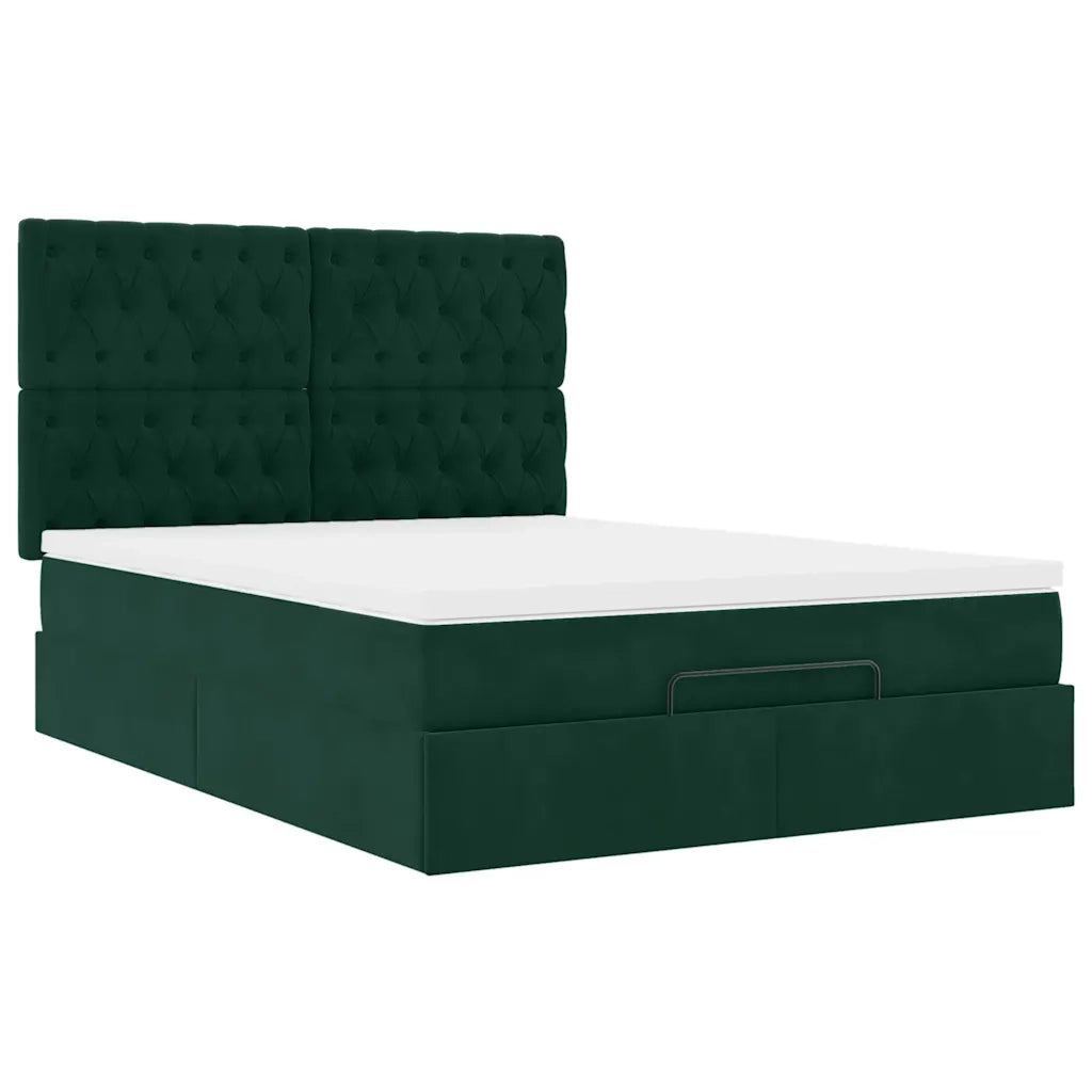 Struttura Letto Pouf con Materassi 140x190 cm in Velluto 3313544