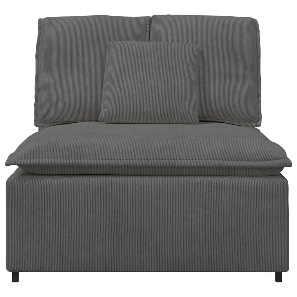 Modulo Centrale Divano Modulare con Cuscini Grigio Scuro 100 cm 154797