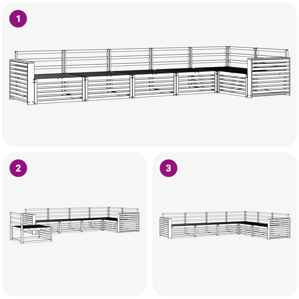 Set di divani da esterno 6 pcs Naturale 3373544